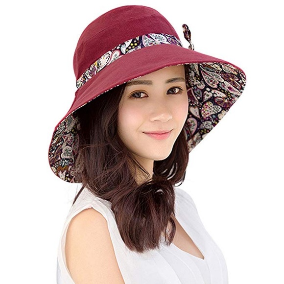 Womens Sun Summer UV Protection Floppy Beach Hat - Picture 2 of 4